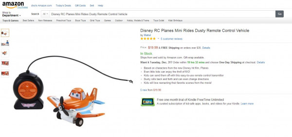 9. Disney RC Planes Mini Rides Dusty Remote Control Vehicle2.JPG