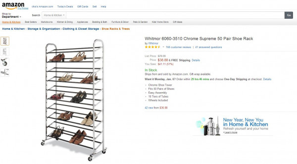 아마존 Whitmor 6060-3510 Chrome Supreme 50 Pair Shoe Rack3.JPG