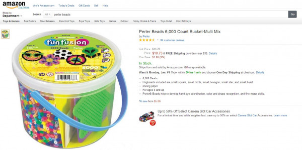 아마존 Perler Beads 6,000 Count Bucket-Multi Mix1.JPG