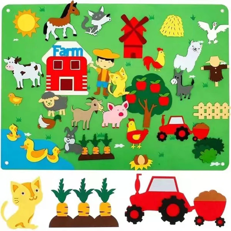 아기 몬테소리 바쁜 보드 장난감,  어린이 DIY 펠트 보드 장난감,  농장 동물 학습 스토리북 펠트 놀이 매트,  플란넬 곤충 벽 장식 title=아기 몬테소리 바쁜 보드 장난감,  어린이 DIY 펠트 보드 장난감,  농장 동물 학습 스토리북 펠트 놀이 매트,  플란넬 곤충 벽 장식 
