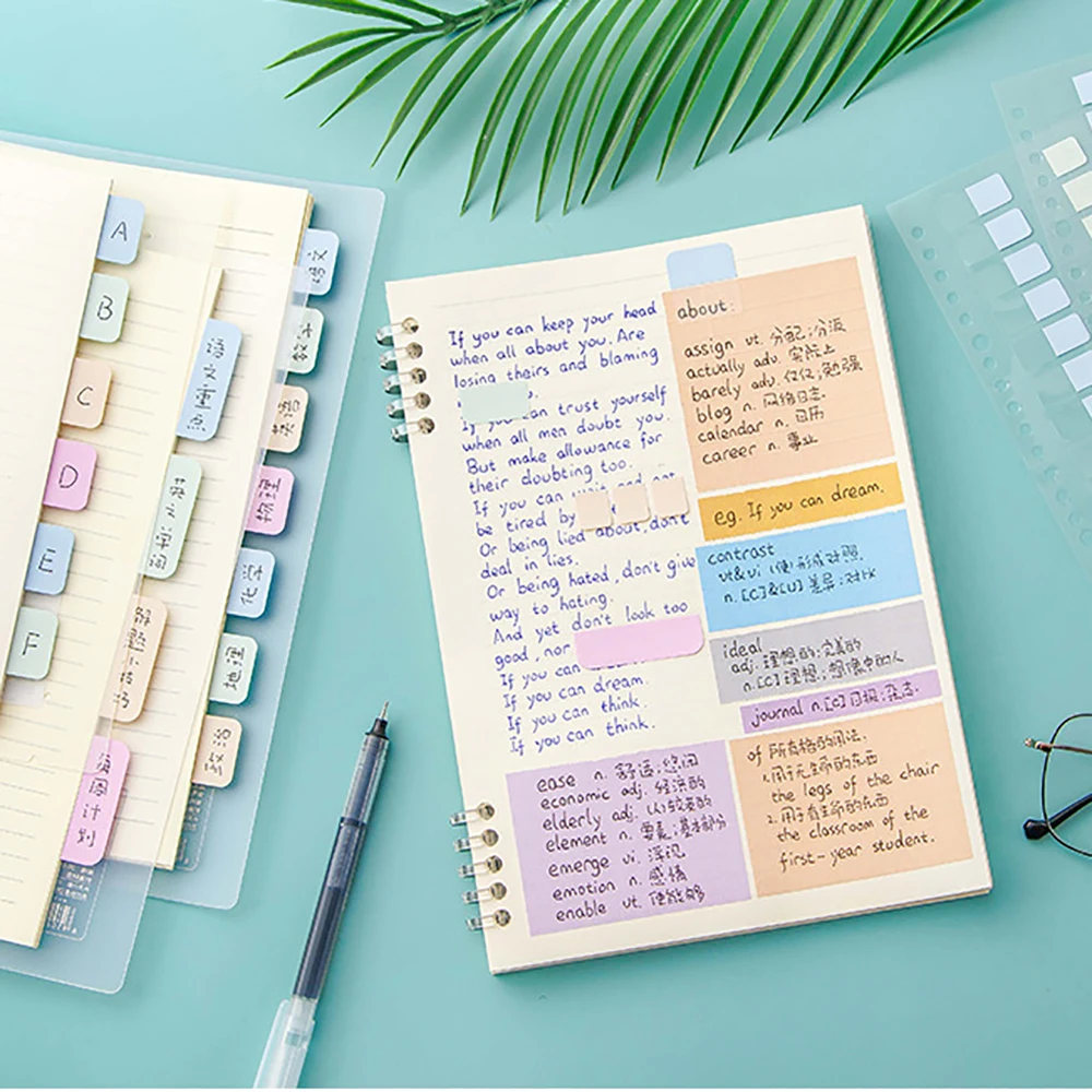 컬러풀 리드 태그 스티커 페이지 마커 스티커 키 포인트 색인 스티커 북마크 할 일 목록 문구, 4 장