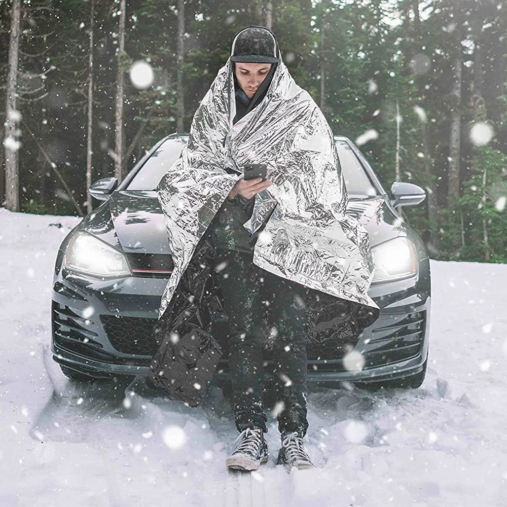 Rhino 구조 비상 담요 1.6*2.1m 야외, 하이킹, 생존, 응급 처치 키트, Couverture De Survie 용 공간 마일 라 열