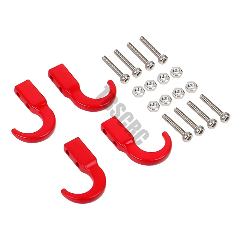 TBSCRC 금속 견인 후크 트레일러 로프 체인 트레일러 샤클, RC 크롤러 자동차 Axial SCX10 Traxxas TRX4 Tami, 1/10 체중계 액세서리