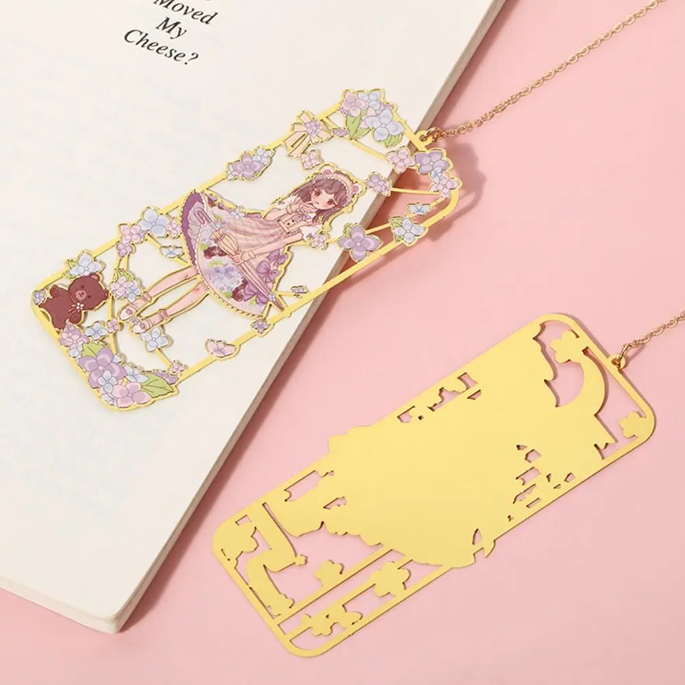 귀여운 바람 황동 북마크 금속 술 북마크 중국 스타일 페이지 표시 문구 마크, 만화 졸업 선물