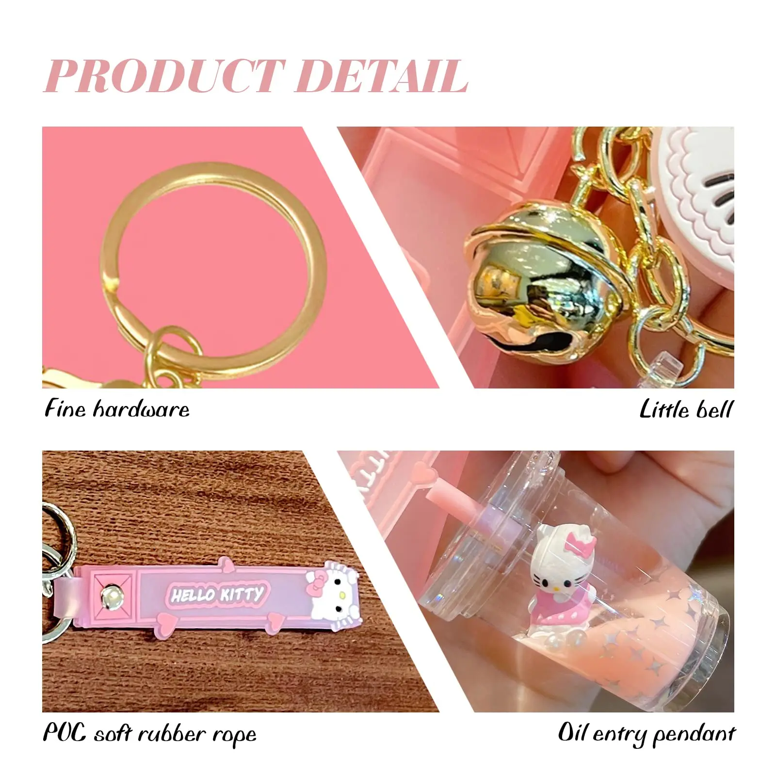 산리오 만화 키체인 헬로 키티, 자동차 아크릴 액세서리, 배낭 구성 요소 지갑, 보석 소녀 지갑 장식 선물