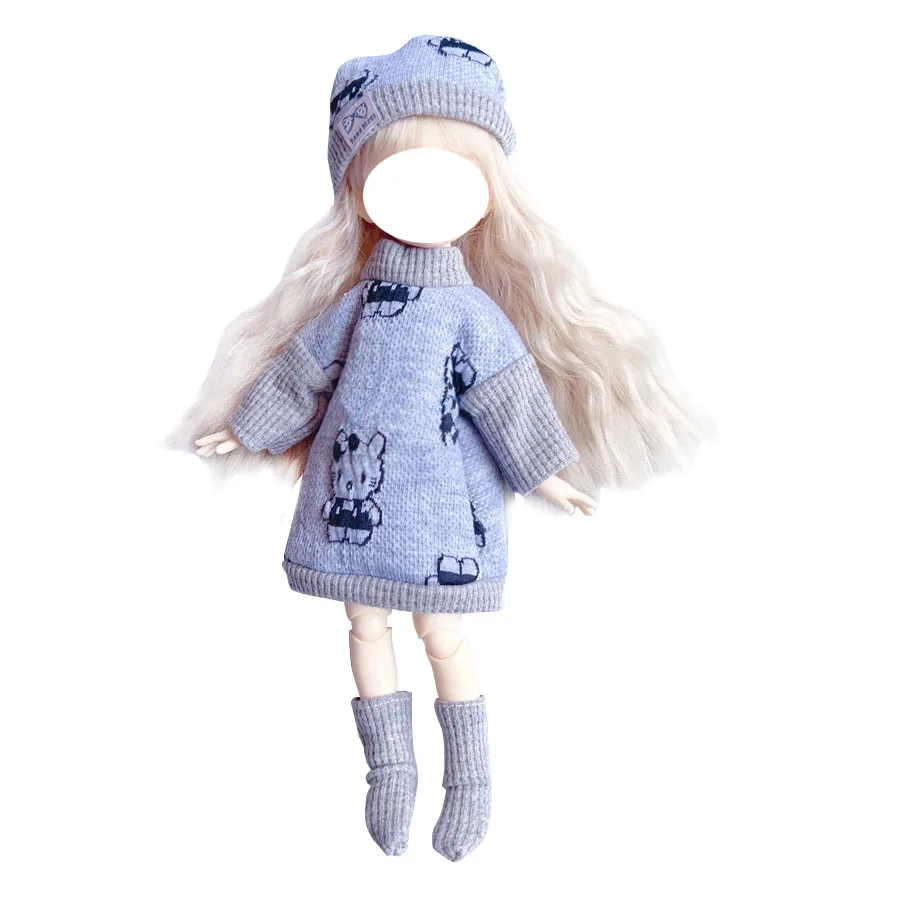귀여운 드레스 JK 유니폼 의류, 30 cm 1/6 Bjd 바이트 인형, DIY 드레스 업 의류 스커트 패션 캐주얼 정장 양말 장난감 액세서리