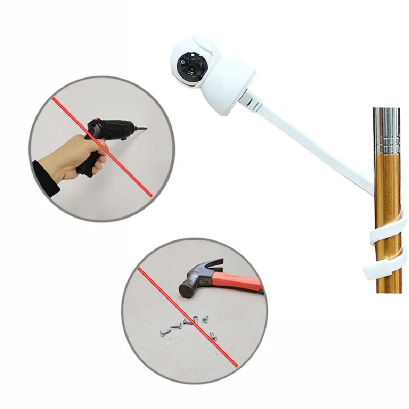 카메라 펀치 프리 브래킷 다기능 유아용 침대 와인딩 스탠드, 아기 모니터용, 침대 요람 장착, 조절 가능한 긴 팔 홀더