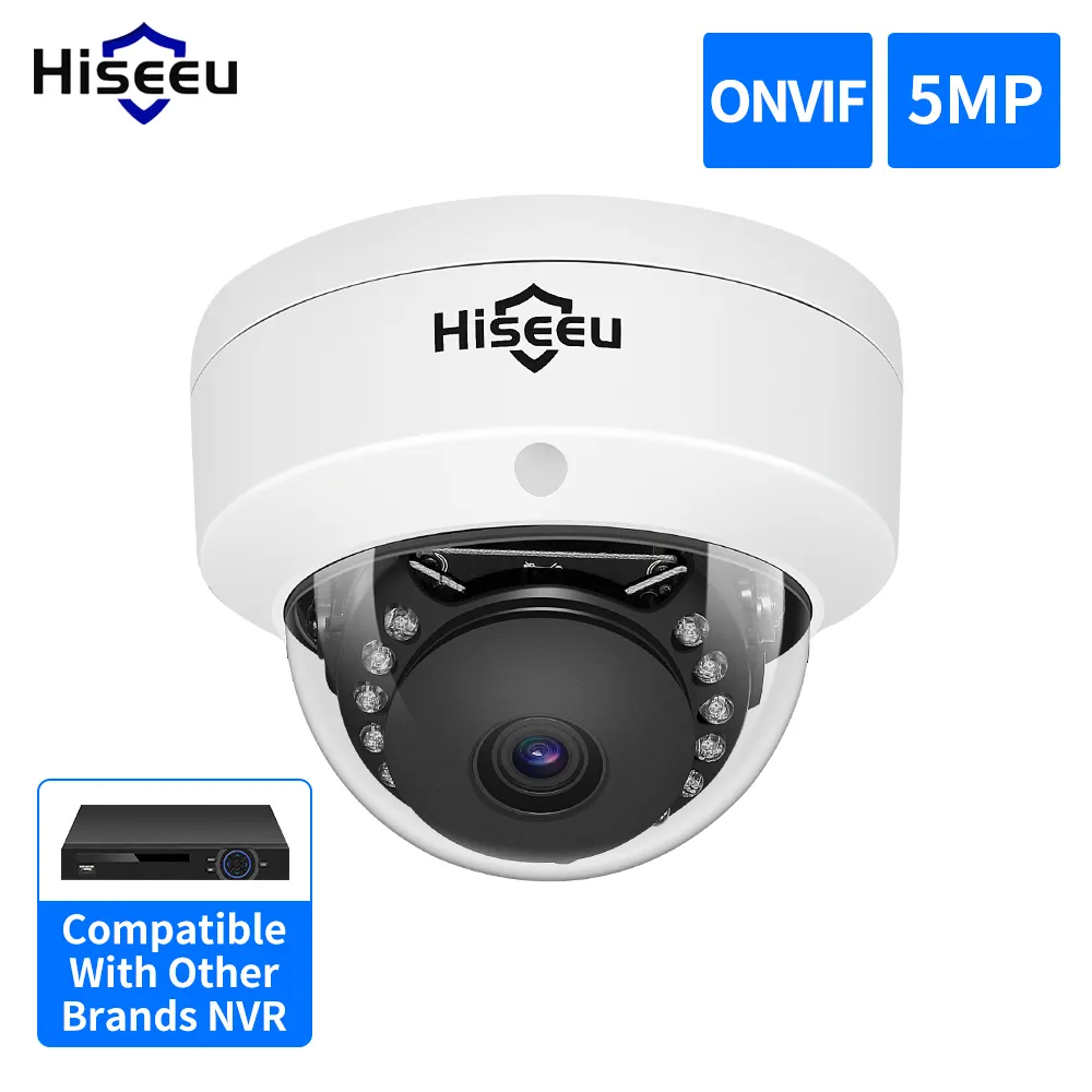 Hiseeu-5mp 방폭 POE IP 카메라 오디오 H.265 + 돔 홈 실내 실외 감시 보안 카메라, NVR CCTV 비디오 title=Hiseeu-5mp 방폭 POE IP 카메라 오디오 H.265 + 돔 홈 실내 실외 감시 보안 카메라, NVR CCTV 비디오