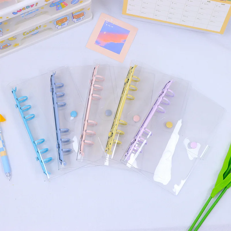 2024 달력 느슨한 잎 달력 파티션 PP 반투명 투명 보호 패드, A5, A6, 6 홀 핸드 계정