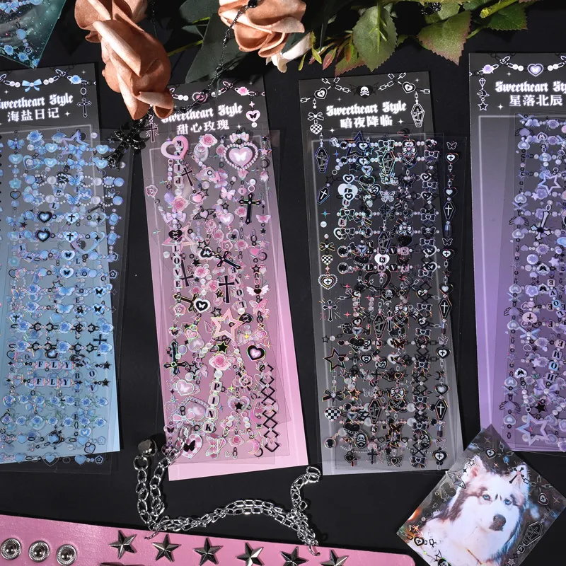 Journamm 미학 프레임 장식 스티커, DIY 컷 콜라주 스크랩북 재료, 방수 애완 동물 스티커 문구, 팩당 3 개 title=Journamm 미학 프레임 장식 스티커, DIY 컷 콜라주 스크랩북 재료, 방수 애완 동물 스티커 문구, 팩당 3 개 