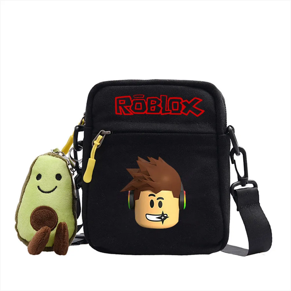 Roblox 게임 주변 숄더백, 만화 귀여운 사선 캔버스 가방, 학생 작은 사각형 가방, 여아 및 남아용 생일 선물 title=Roblox 게임 주변 숄더백, 만화 귀여운 사선 캔버스 가방, 학생 작은 사각형 가방, 여아 및 남아용 생일 선물 