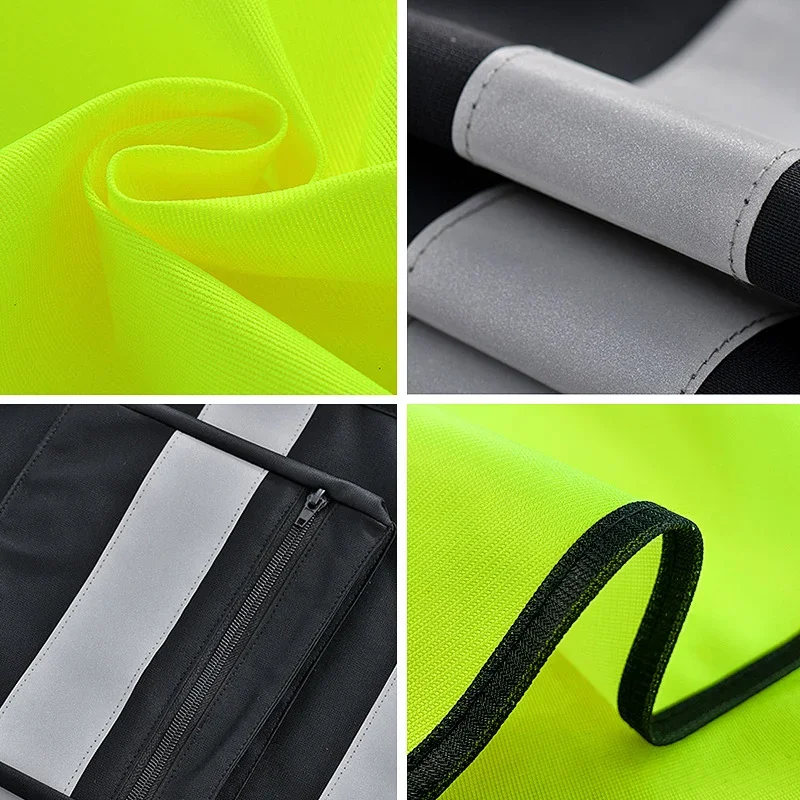 높은 가시성 보안 반사 조끼 포켓 디자인, 반사 조끼, 야외 교통 안전 사이클링 웨어