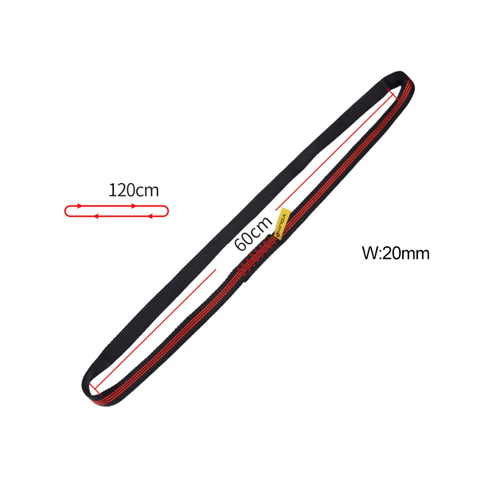 암벽 등반 나무 수목가 등산 장비용 슬링 베어링 코드, 22KN 폴리에스터 웨빙 스트랩, 1 개