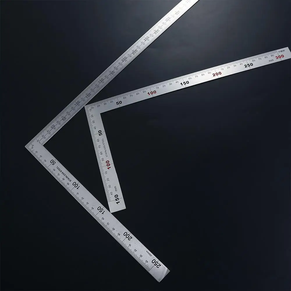 사무실 스테인레스 스틸 금속 측정 도구, 학교 용품, 90 도 눈금자 직선 눈금자, 90 각도 눈금자 L 모양 눈금자