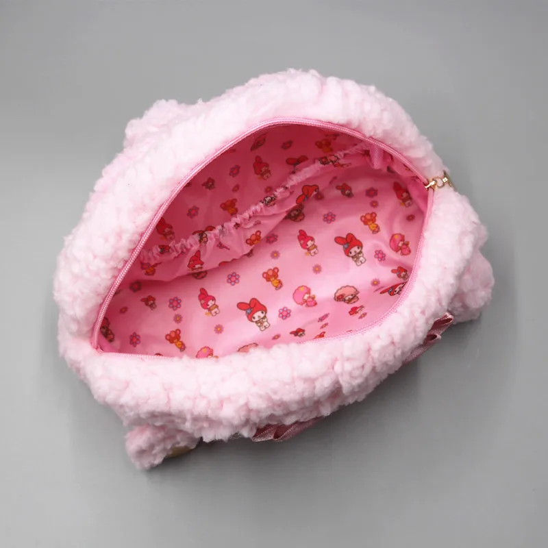 마이 멜로디 봉제 연필 케이스 문구 상자, 귀여운 대용량 귀여운 휴대용 화장품 가방 보관 가방 학교 용품 선물
