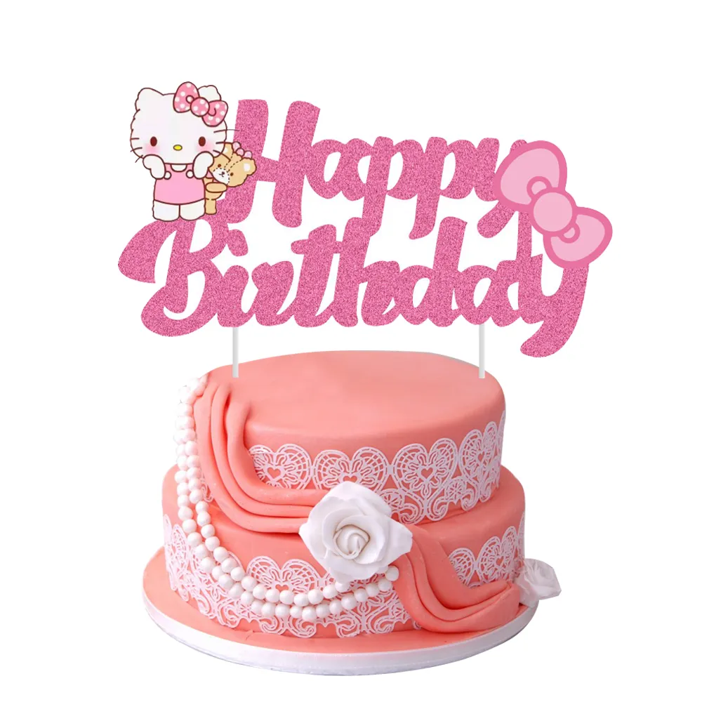 만화 헬로 키티 어린이 생일 파티 장식 케이크 토퍼, 파티 액세서리 용품, 여아 베이비 샤워 이벤트 장난감 선물 title=만화 헬로 키티 어린이 생일 파티 장식 케이크 토퍼, 파티 액세서리 용품, 여아 베이비 샤워 이벤트 장난감 선물