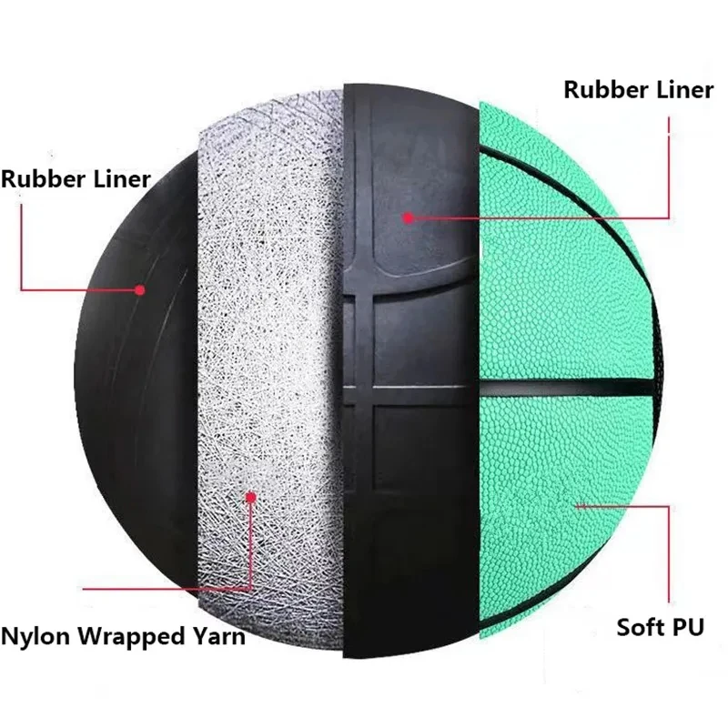 아동용 미끄럼 방지 PU 부드러운 가죽 농구 선물, 높은 탄성 내마모성, 실내 및 실외, 맞춤형, Size5, Size7