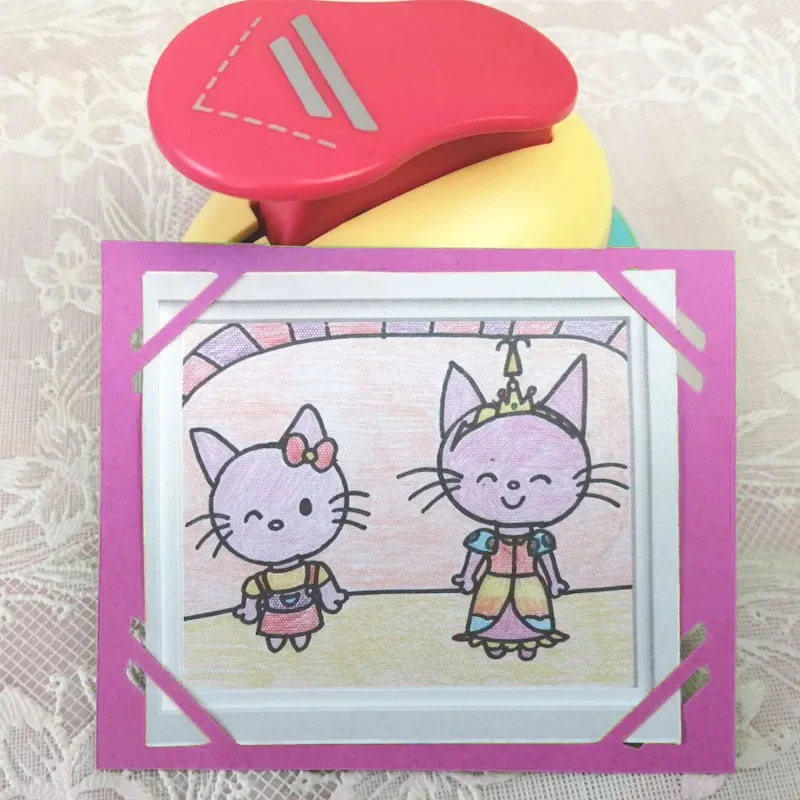 더블 이퀄라인 코너 공예 펀치 커브, DIY 테두리 구멍 펀치 종이 커터, 엠보싱 종이 스크랩북