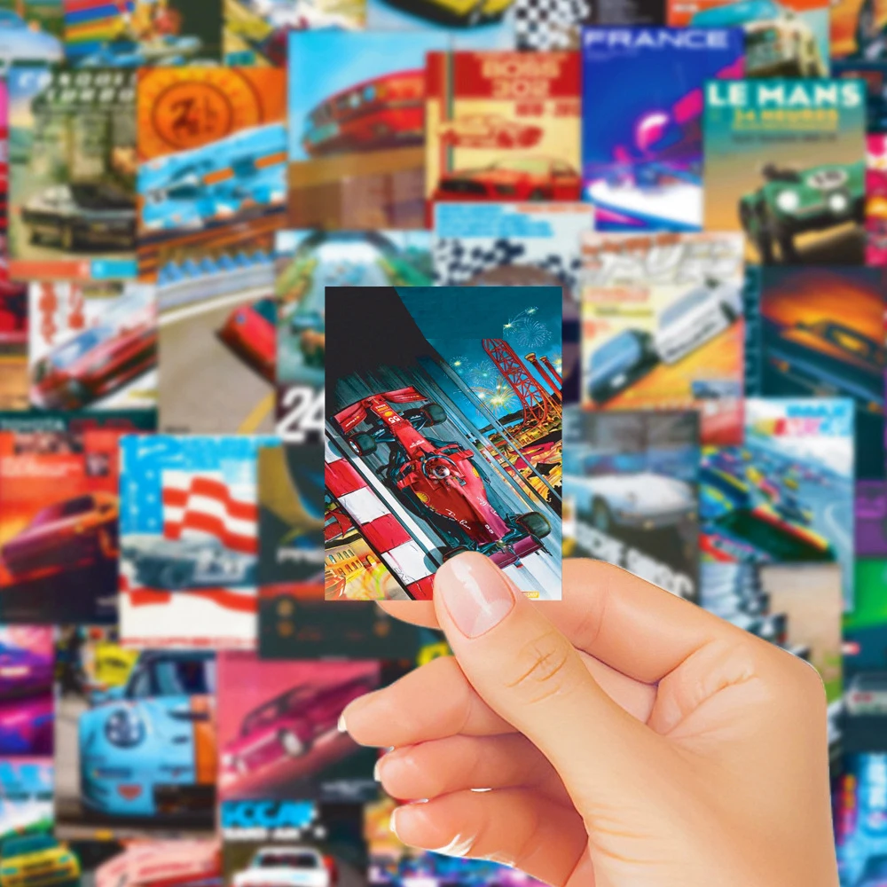 빈티지 JDM 레트로핏 레이싱 카 그래피티 스티커 포스터, 스케이트 보드 노트북 오토바이 방수 스티커, 아이 장난감, 10 개, 30 개, 50 개