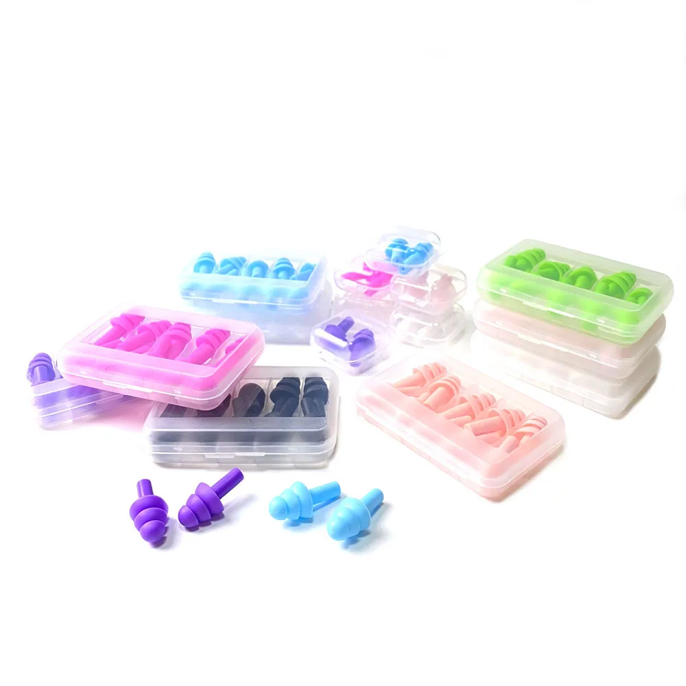 소음 감소 실리콘 부드러운 귀마개, 편안한 수면 보호, 수영 실리콘 귀마개, 1 박스, 5 쌍, 신제품