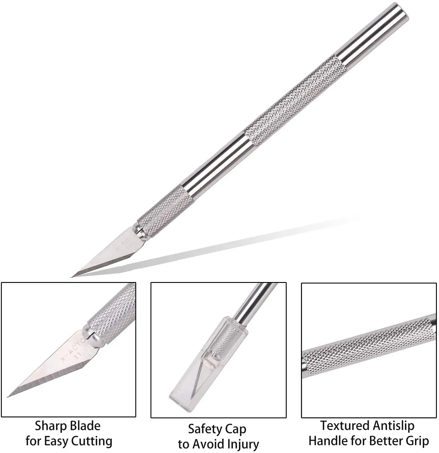 금속 펜 나이프 작은 조각 공예 나이프 키트, 조각 커터 조각, 미끄럼 방지 안전 종이 절단 수공예 도구