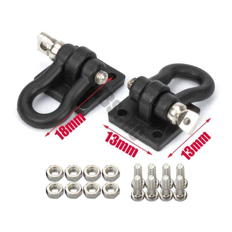 TBSCRC 금속 견인 후크 트레일러 로프 체인 트레일러 샤클, RC 크롤러 자동차 Axial SCX10 Traxxas TRX4 Tami, 1/10 체중계 액세서리