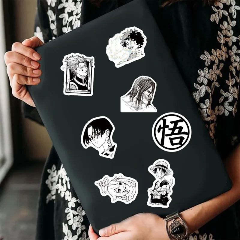 애니메이션 캐릭터 스티커 미적인 PVC 일본 장식, 어린이 문구 스크랩북, 학용품, 10 개, 30 개, 50 개, 100 개