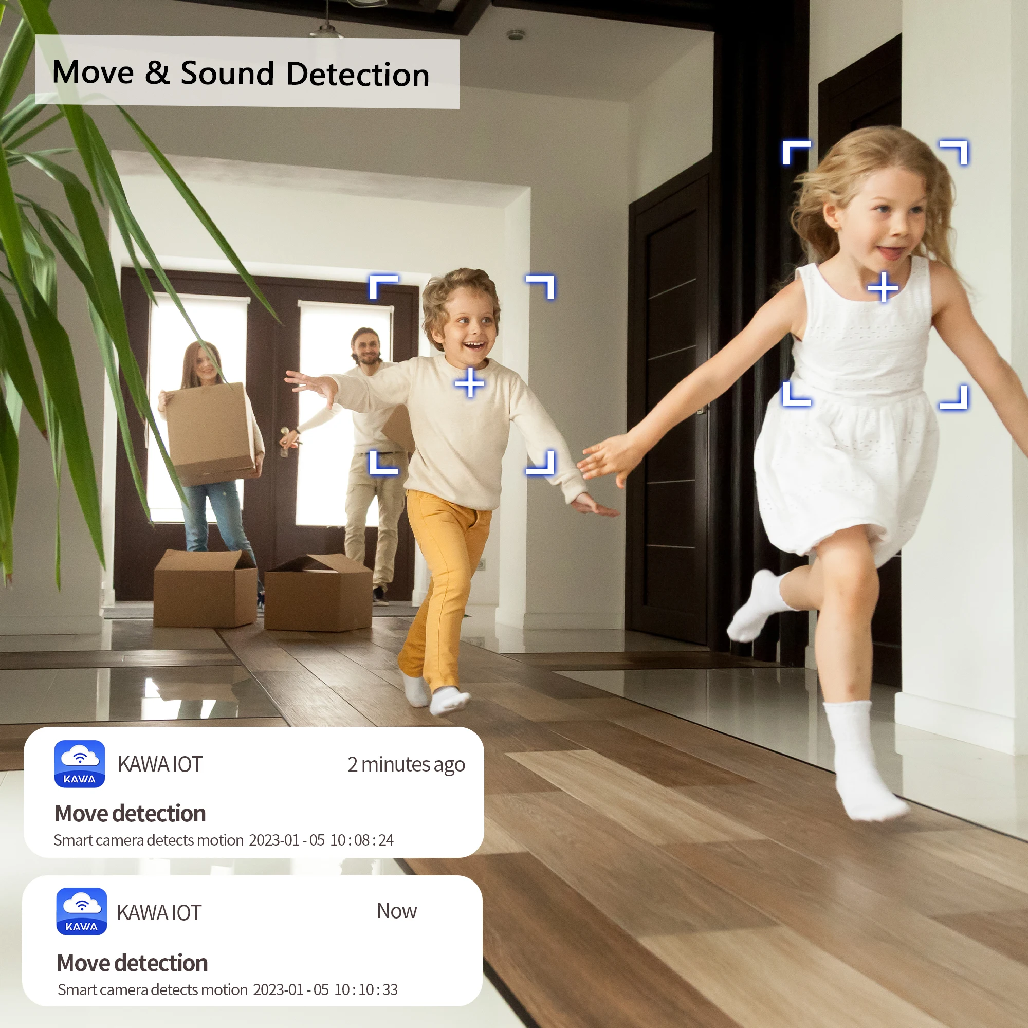 KAWA 2K IP 카메라 와이파이 생존 카메라, 360 ° 스마트 홈, 알렉사 무선 실내 보안, 애완동물 및 아기 추적 모니터, 모바일로 볼 수 있음