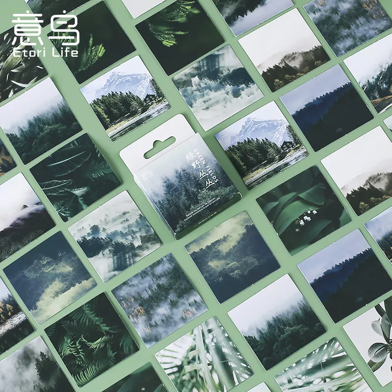녹색 숲 시리즈 미적 스티커 일기 플래너 장식 모바일 스티커 스크랩북 공예 스티커, 46 개/상자 title=녹색 숲 시리즈 미적 스티커 일기 플래너 장식 모바일 스티커 스크랩북 공예 스티커, 46 개/상자 