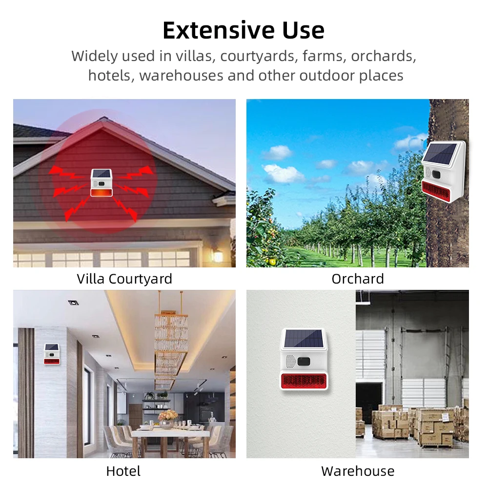 PGST 가정용 도난 경보 시스템, 433MHz 무선 플래시 스트로브, 야외 태양광 방수 사이렌, 와이파이 GSM, 가정 보안, 신제품