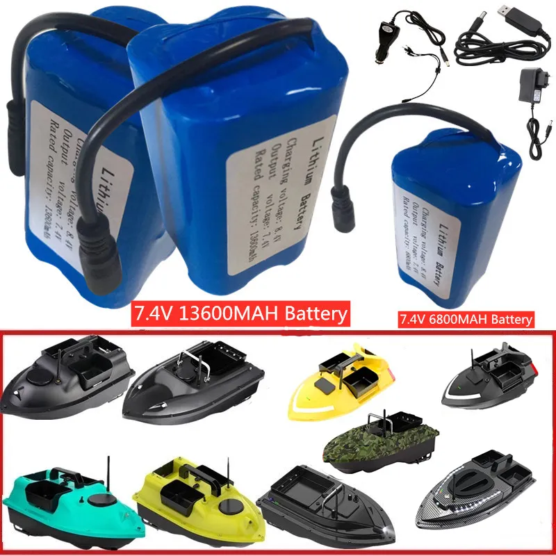 RC 낚시 미끼 보트 배터리 부품, V020 V900 2011-5 V007 C18 H18 V18 D18B FX88 리모컨, 7.4V 13600Mah 6800Mah title=RC 낚시 미끼 보트 배터리 부품, V020 V900 2011-5 V007 C18 H18 V18 D18B FX88 리모컨, 7.4V 13600Mah 6800Mah 