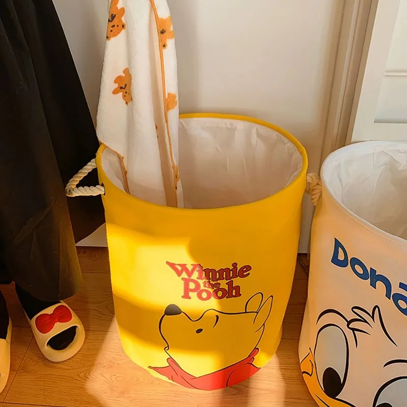 디즈니 도널드 덕 위니 더러운 빨래 바구니, 귀여운 만화 접이식 빨래 옷 망치, 가정용 수납 가방 정리 바구니
