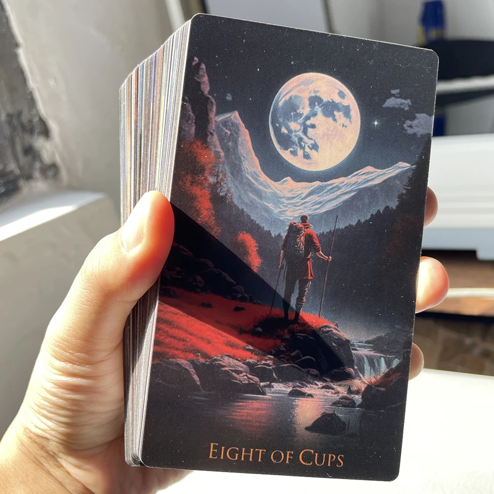 초보자용 타로 카드, 종이 안내서, 선지자 예언, 오라클 점술 타로 영어 버전, 350 GSM 종이, 12x7cm