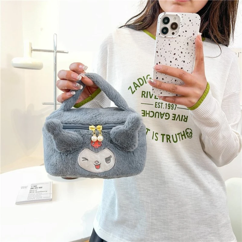 산리오 봉제 화장품 가방, 쿠로미 시나모롤, 마이 멜로디 커비 걸스 메이크업, 여행 보관 가방, 봉제 장난감, 크리스마스 선물