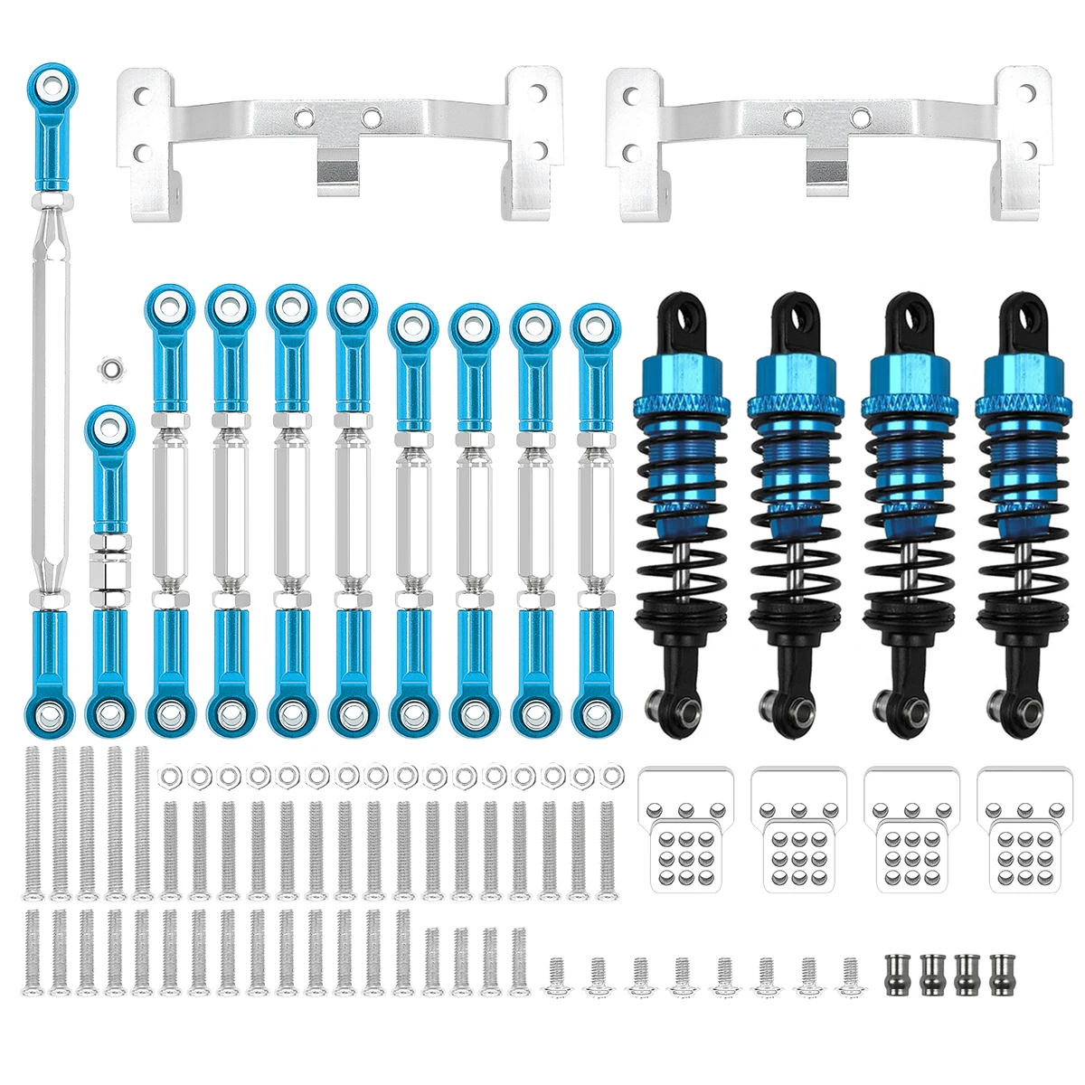금속 섀시 링크 로드 풀 로드 마운트 홀더 충격 흡수 세트, WPL C14 C24 MN D90 MN99S RC 자동차 업그레이드 부품 액세서리