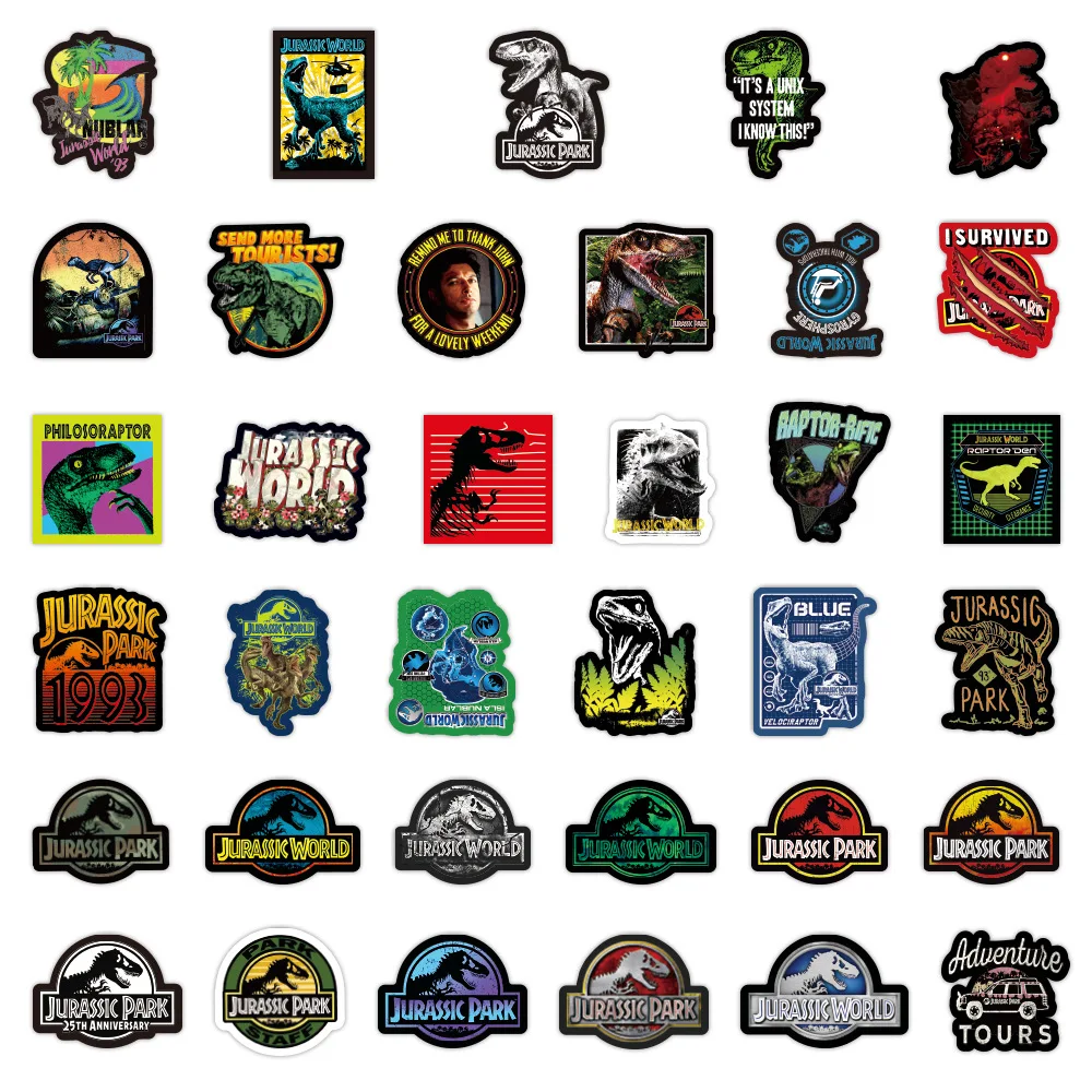 쥬라기 공원 공룡 동물 그래피티 스티커 가구용, DIY 의자 장난감, 자동차 트렁크, 컴퓨터, 오토바이, 팩 당 50 개, 75 개