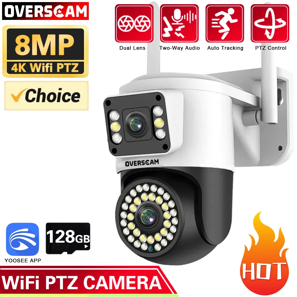 Yoosee 듀얼 렌즈 듀얼 스크린 무선 카메라, 고화질 와이파이 CCTV 카메라, 야외 사람 자동 추적, 360 ° 팬 틸트, 4K 8MP title=Yoosee 듀얼 렌즈 듀얼 스크린 무선 카메라, 고화질 와이파이 CCTV 카메라, 야외 사람 자동 추적, 360 ° 팬 틸트, 4K 8MP