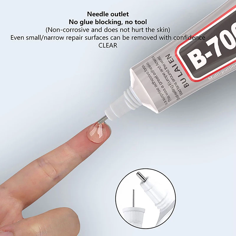 투명 접촉 전화 수리 접착제, 범용 유리 플라스틱 DIY 접착제 B-7000, 정밀 어플리케이터 포함, B7000