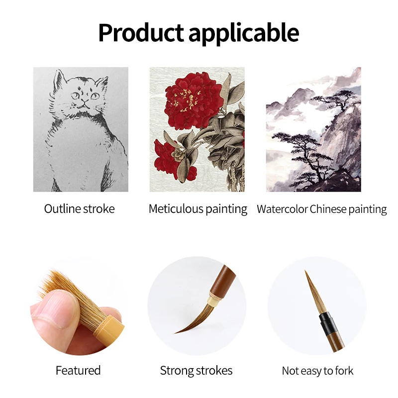 중국 그림 붓 초보자 서예 드로잉 대나무 펜 커튼 펠트 라이스 페이퍼 세트, 풍경 드로잉, 쓰기 미술 용품