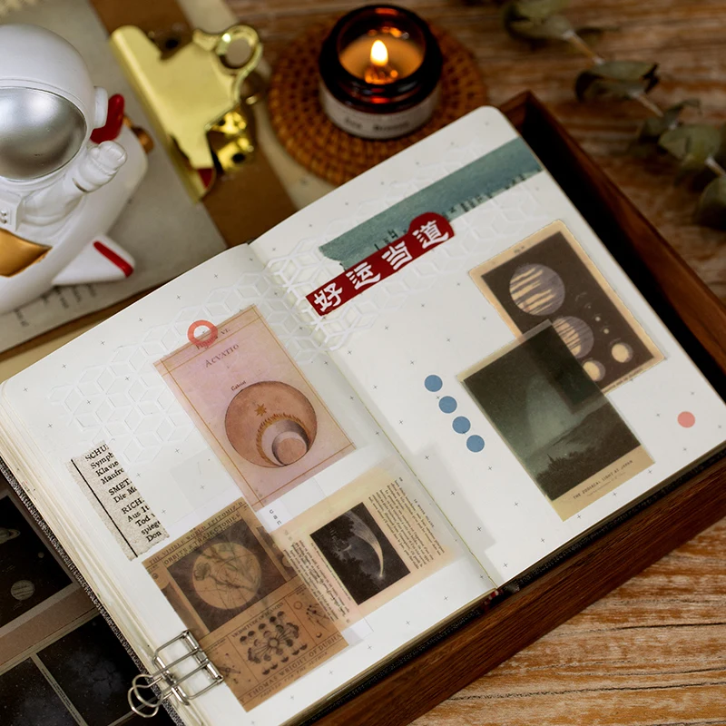 빈티지 리트머스 종이 50 장, 전화 데코 레트로 문구 용품, 정크 저널 라벨, 스크랩북 재료