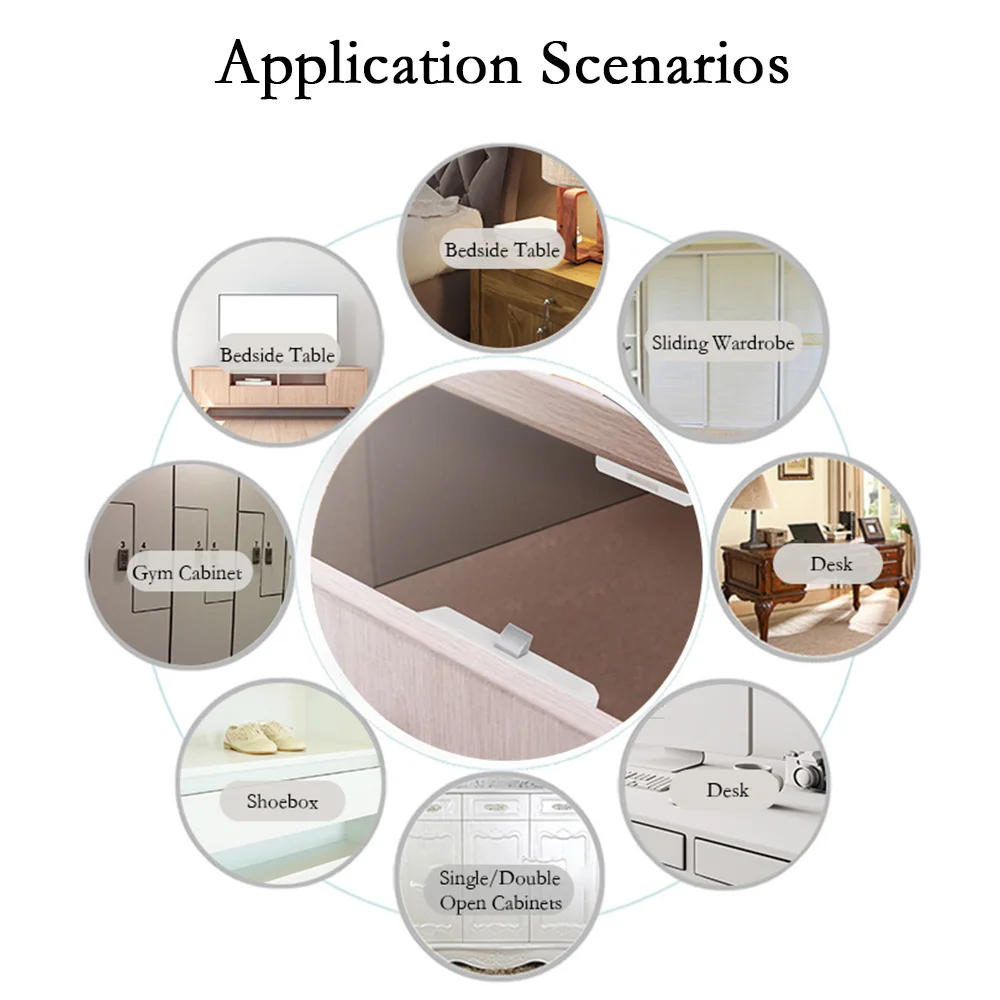 투야 앱 EM 카드 잠금 해제 스마트 서랍 잠금 장치, 구멍 없음, 파일 캐비닛 가구, 전자 키리스, 보이지 않는 NFC 센서 잠금 스위치