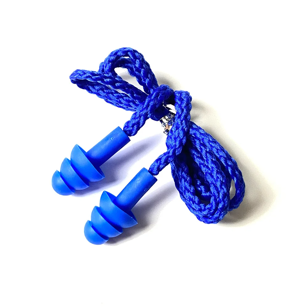 휴대용 부드럽고 편안한 실리콘 귀마개, 수면 귀마개, 소음 감소, 수영 재사용 귀마개, 로프 포함, 1-10 쌍 상자