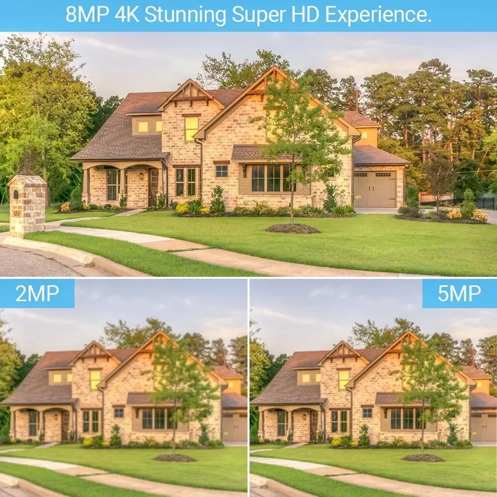 야외 무선 보안 감시 카메라, 와이파이 IP 카메라, 4X 디지털 줌, AI 인간 추적, 양방향 오디오, 야간 컬러 캠, 5MP