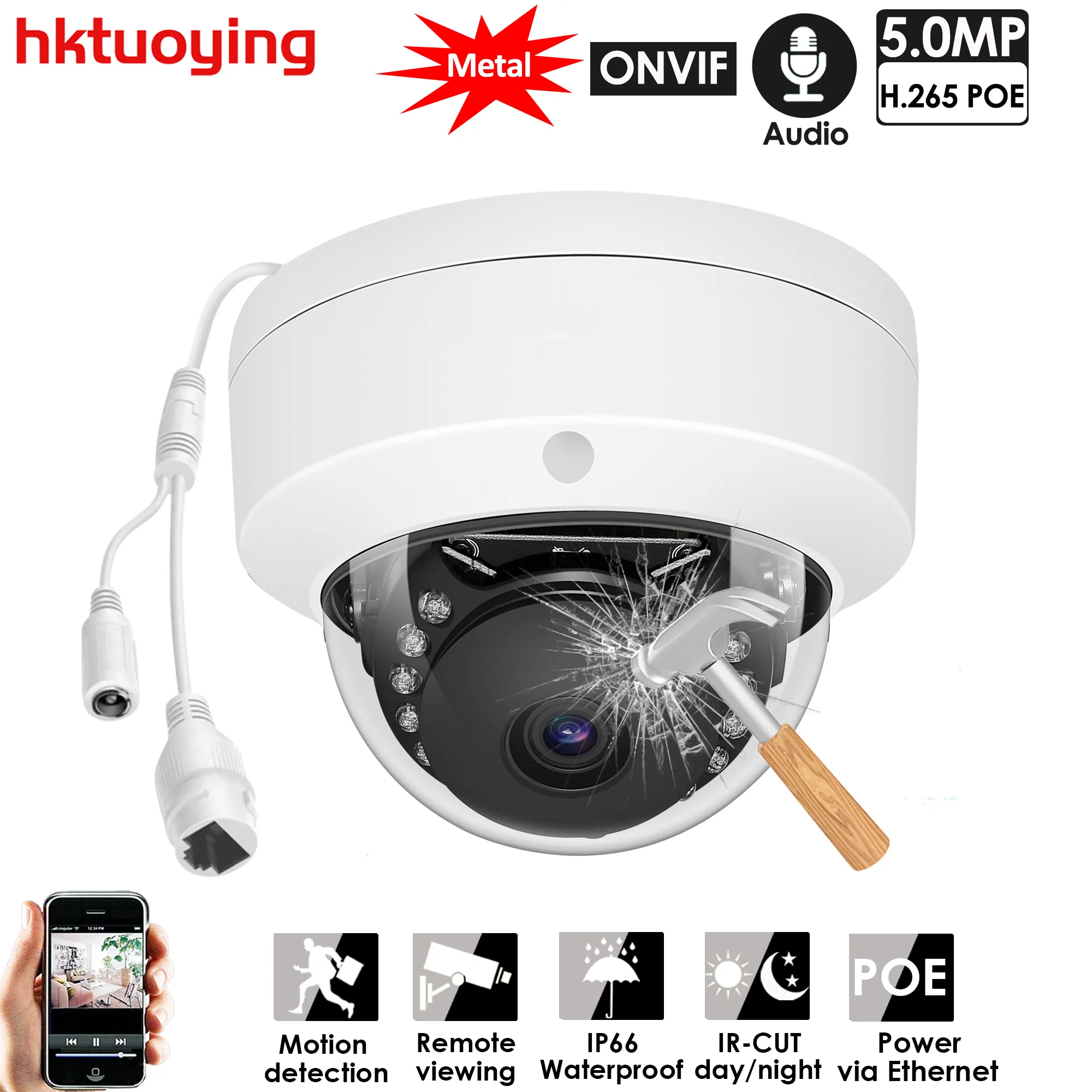 POE IP ONVIF 오디오 레코드 CCTV 카메라, 5MP 메탈 돔, 파손 방지, IP66, 야외 가정 보안, 비디오 페이스 감지, 4mp title=POE IP ONVIF 오디오 레코드 CCTV 카메라, 5MP 메탈 돔, 파손 방지, IP66, 야외 가정 보안, 비디오 페이스 감지, 4mp