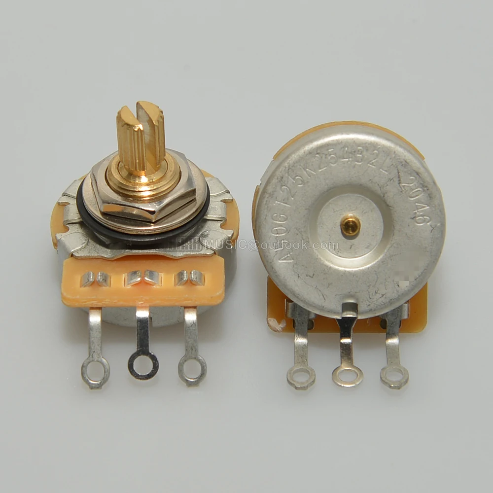 일렉트릭 기타 및 베이스 톤 볼륨 부품용 황동 분할 샤프트 전위차계, 450G 250K/500K 포트, 1 개