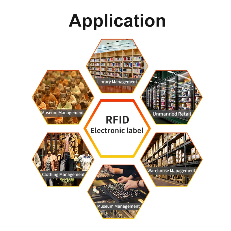 ISO18000-6C 패시브 접착 스티커 라벨 UHF RFID 태그, 다양한 크기, 50 개