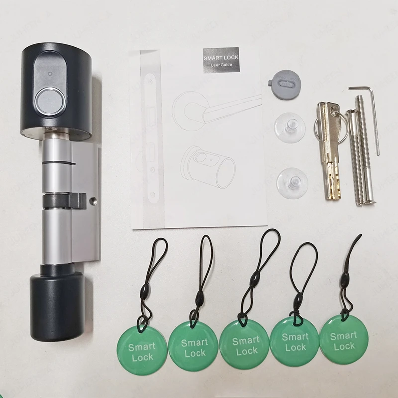 조절식 유로 실린더 스마트 잠금 장치, Tuya BLE 지문 IC 카드 키, 전화 앱, 가정용 전자 도어락 코어, 디지털 키리스