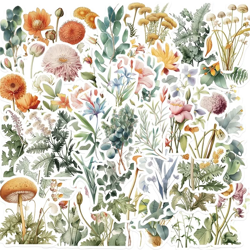 신선한 수채화 꽃 PVC 스티커, 미적 다채로운 장식, 스크랩북 문구, 어린이 학교 용품, 10 개, 30 개, 50 개 title=신선한 수채화 꽃 PVC 스티커, 미적 다채로운 장식, 스크랩북 문구, 어린이 학교 용품, 10 개, 30 개, 50 개 