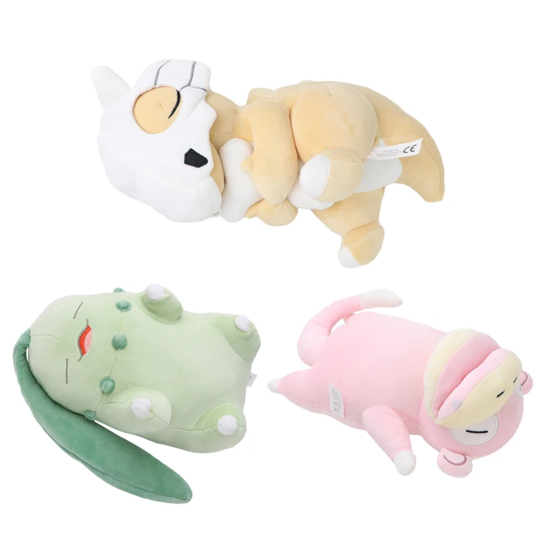 포켓몬 수면 큐본 슬로우포크 치코리타 이브이 파이리 꼬부기 꼬부기, 애니메이션 봉제 인형, 만화 봉제 장난감, 2023 신제품