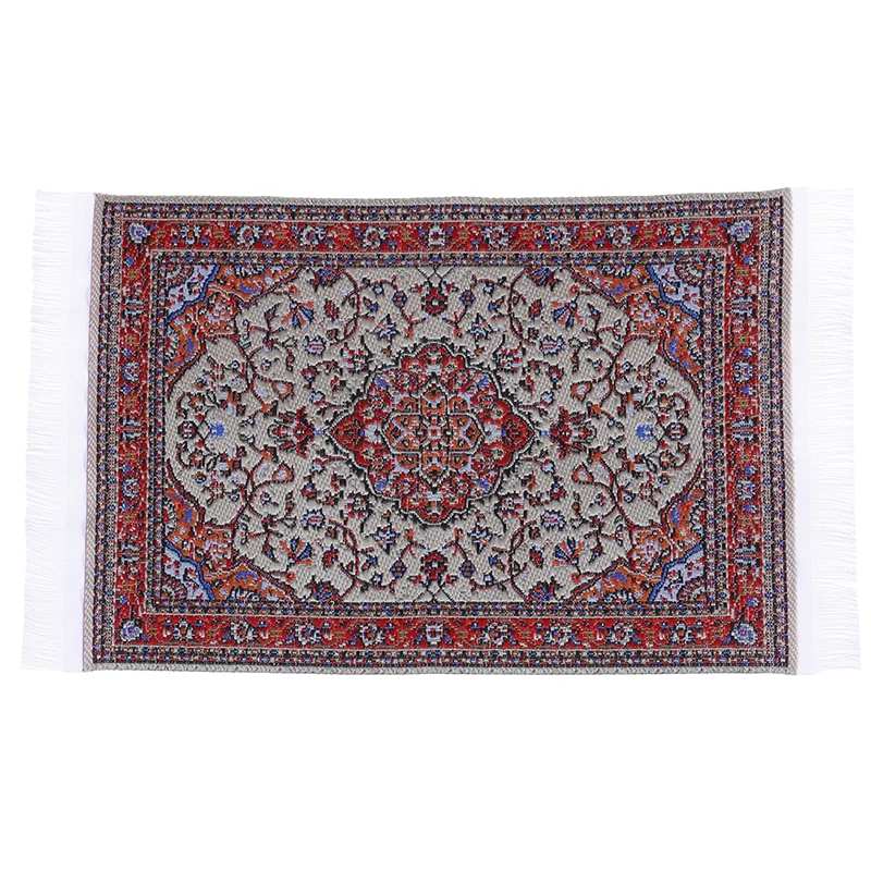 1:12 터키 인형의 집 미니 카펫, 플로럴 매트, 집 장식, 바닥 커버, 미니어처 인형 액세서리